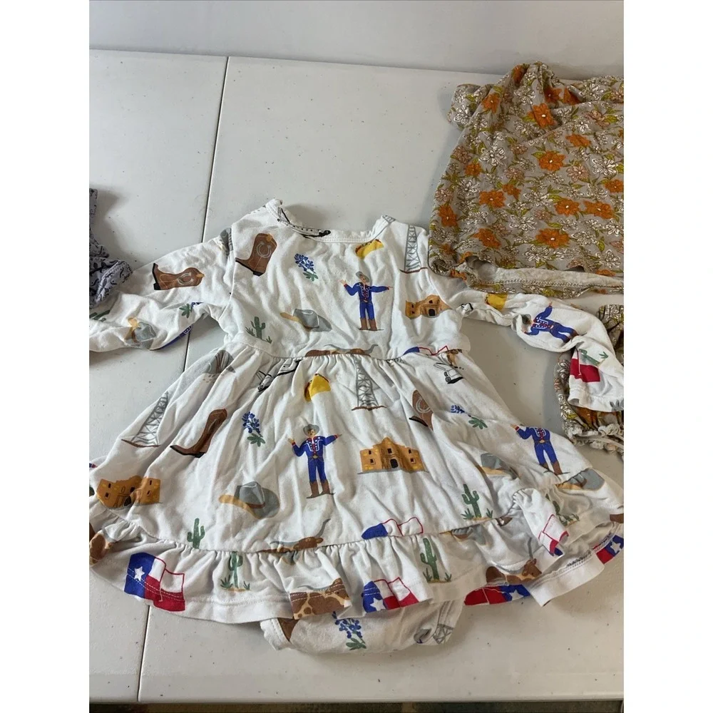 baby girl bamboo 3PC Lot 6-12 mos‎ Kyte Texas Dress, milk barn set
